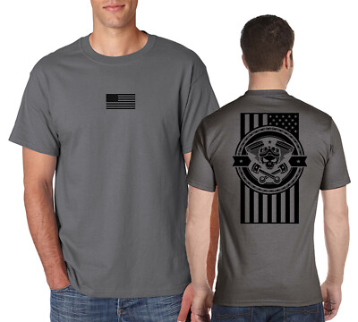 AMERICAN BIKER T-Shirt Sturgis Motorcycle Rally Festival USA Flag on S-6XL Tee