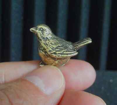 Vintage Style Solid Brass Copper Mini Sparrow Bird Statue Sculpture