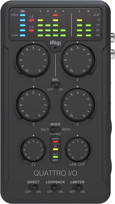 IK Multimedia iRig Pro Quattro I/O Audio/MIDI Interface UPC 196288090908