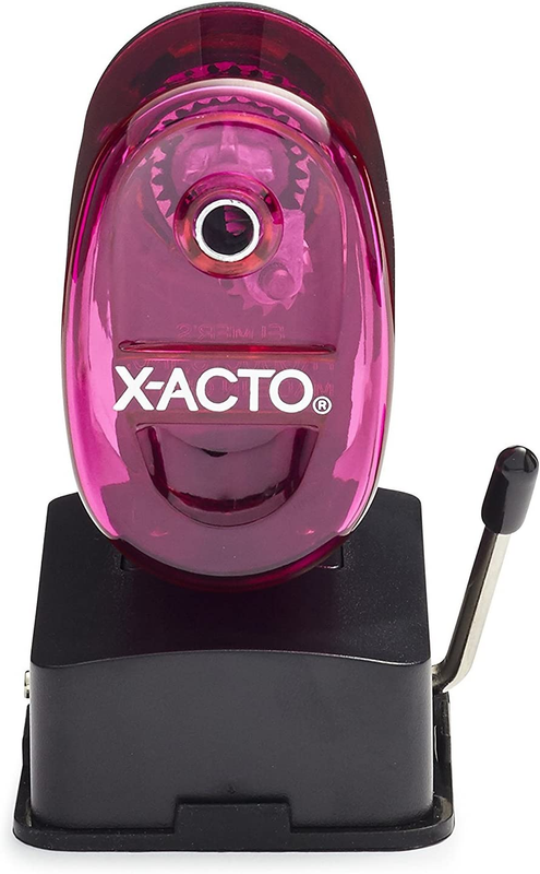 2012687-PNK Bulldog Vacuum Wall Mount Manual Pencil Sharpener, Pink, See-Through