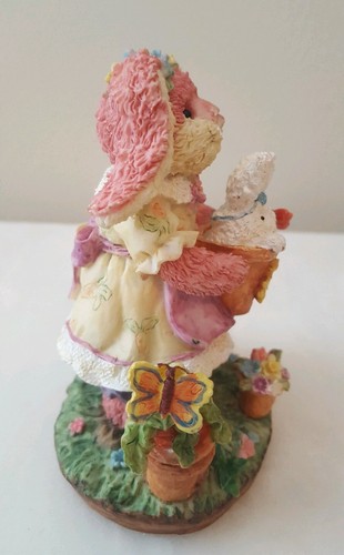 Vintage Russ Cranberry Patch Rabbit In Garden Easter Figurine #16821