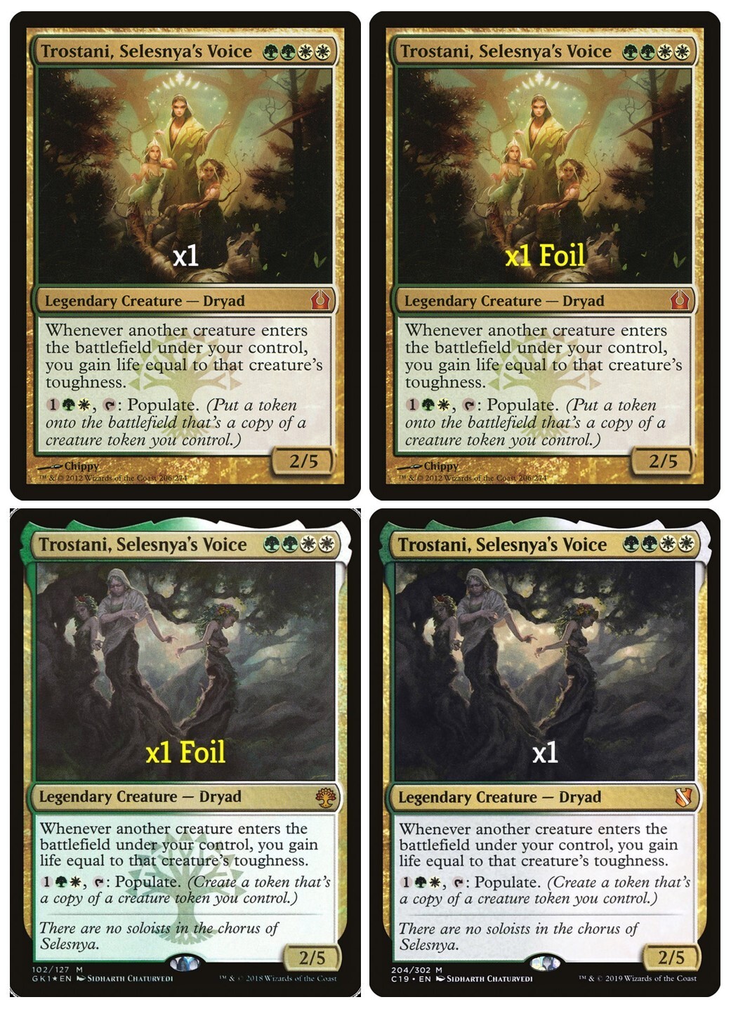 Trostani Selesnya's Voice 1x FOIL RTR MTG Return to Ravnica Mythic MINT green white Trostani Selesnya's Voice 1x FOIL RTR MTG Return to Ravnica Mythic MINT green white