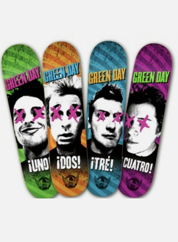 Green Day Rare Uno Dos Tre Cuatro Skateboard Deck Set