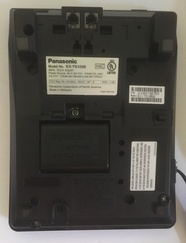 Panasonic KX-TS105B Integrated Telephone System - Black Office Business Phone