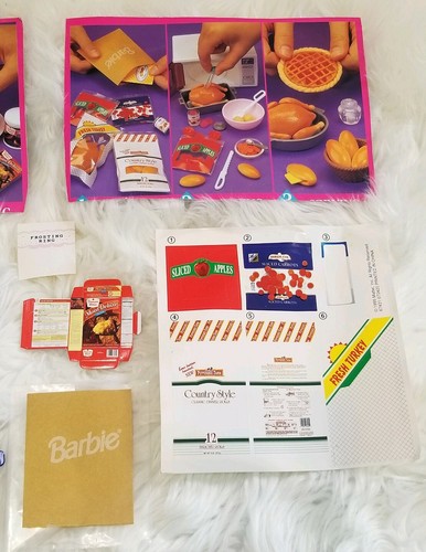 1995 Barbie Fun Fixin' LOT Microwave, Grill & 3 Sets Accessories Stickers & Bags