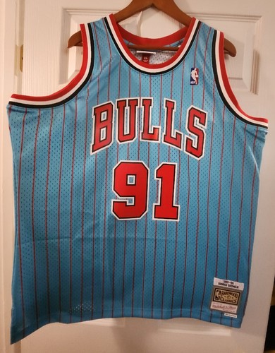 XL Mitchell＆Ness NBA JERSEY BULLS RODMAN Chicago Bulls Mitchell Ness Dennis Rodman NBA Swingman Blue