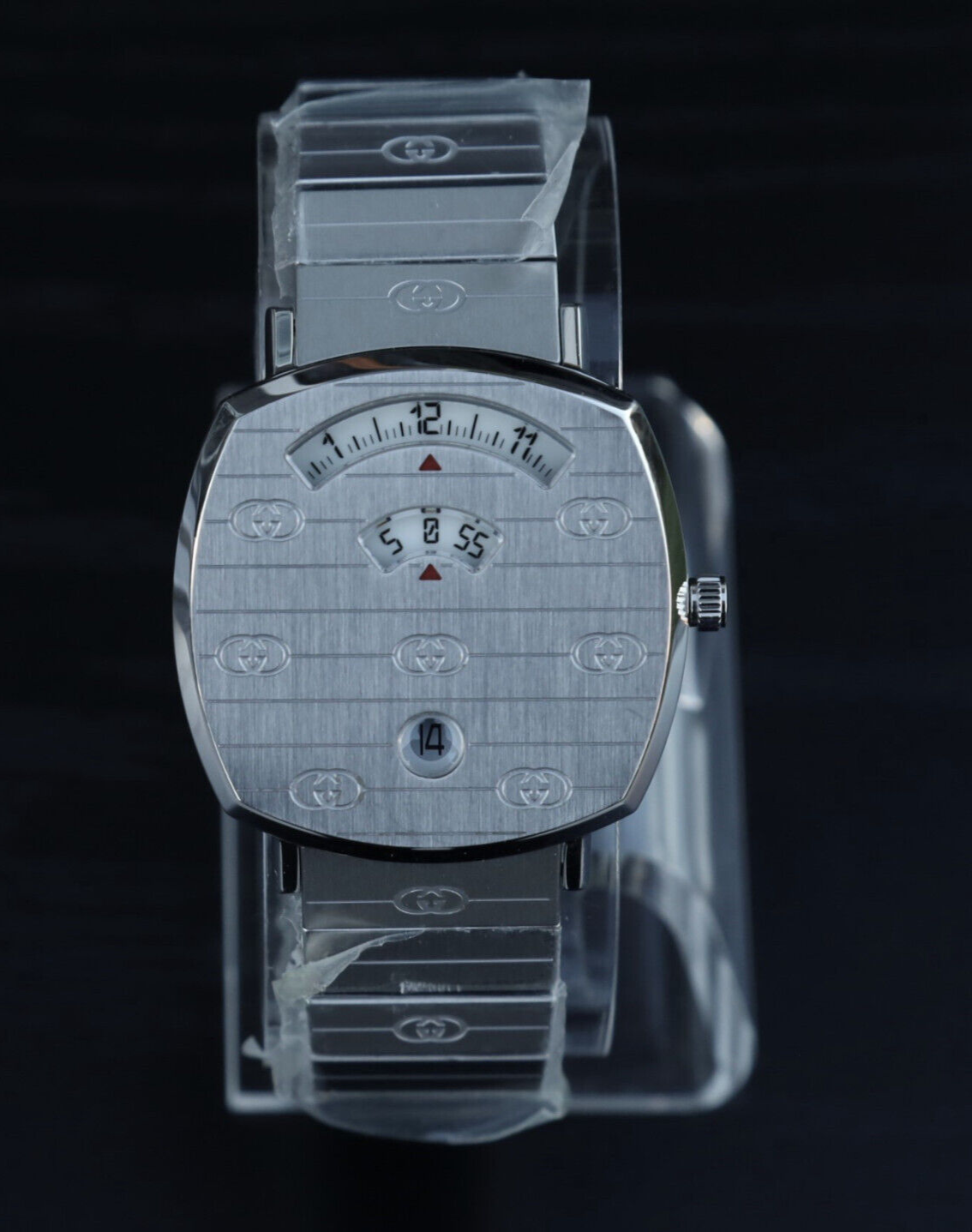 GUCCI UNISEX Grip Stainless Steel Bracelet Watch 35mm YA1574 | eBay