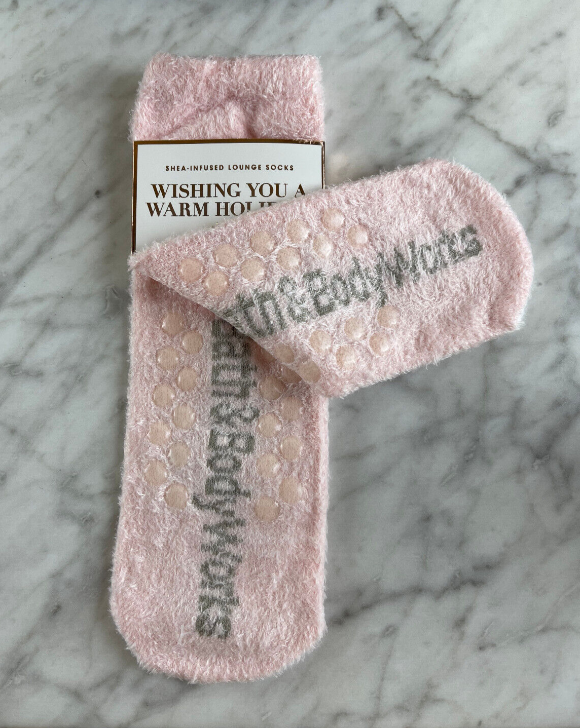 Bath & Body Works Shea Infused Socks Royal Polar Bear Gold Crown Pink Christmas