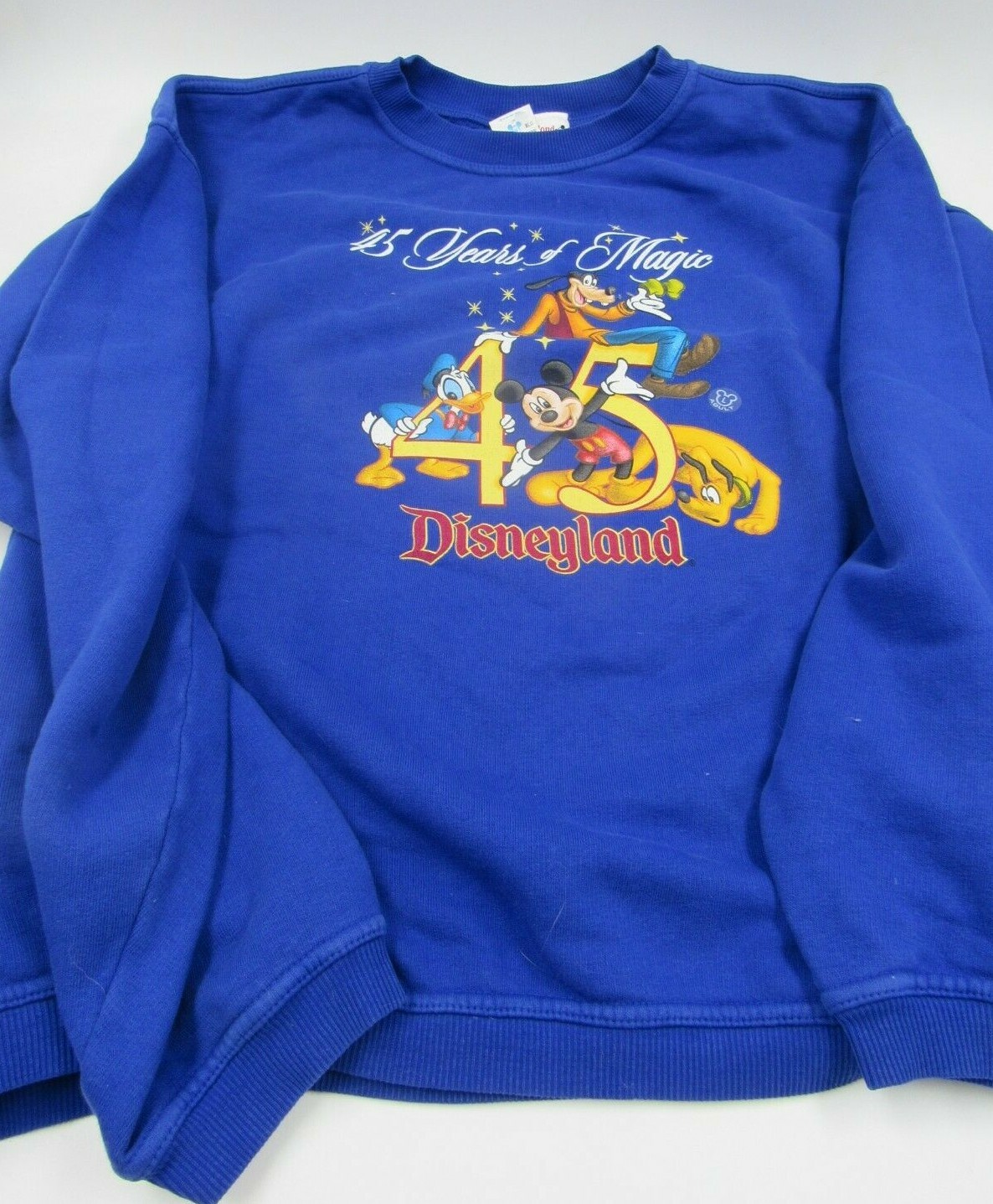 00s Disney Vintage 45 years majic スウェット Disneyland 45 Years of Magic Blue Sweatshirt Size Adult