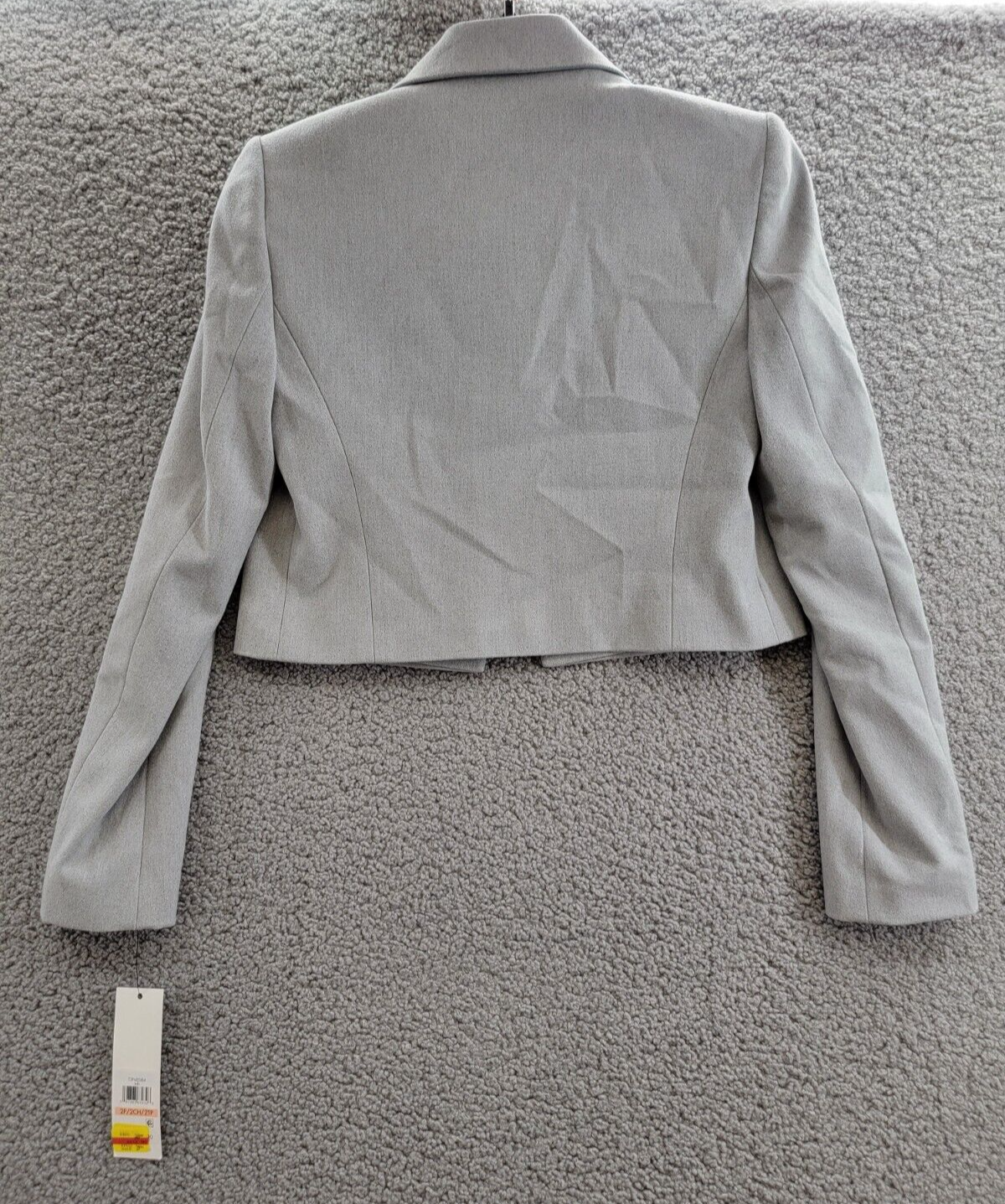 Calvin Klein Petite Cropped Open-Front Blazer Womens 2P Gray Heather Long Sleeve - Picture 12 of 16