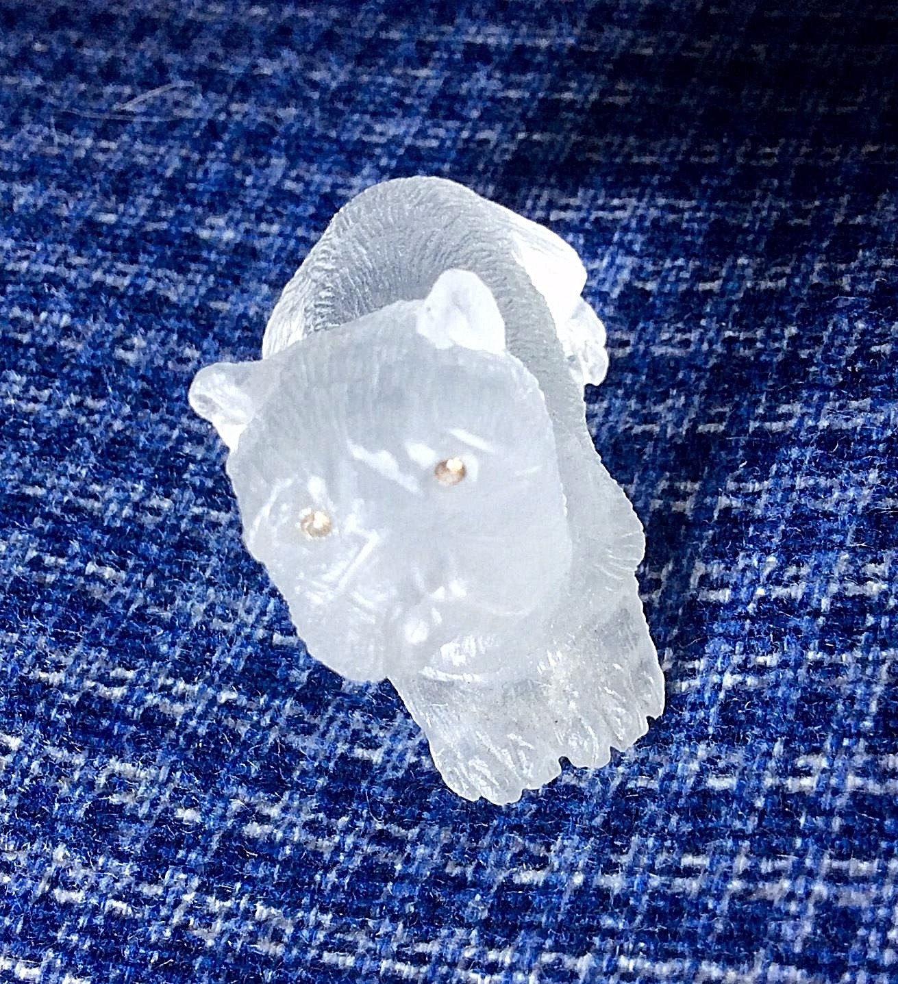 Gemstone Crystal Faberge Attribution Carved Terrier Diamond Eyes
