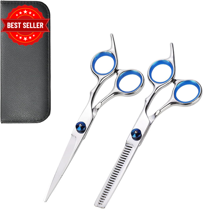 Hair Cutting Scissors Thinning Shears Kit,Japanese Stainless Steel with PU Case 