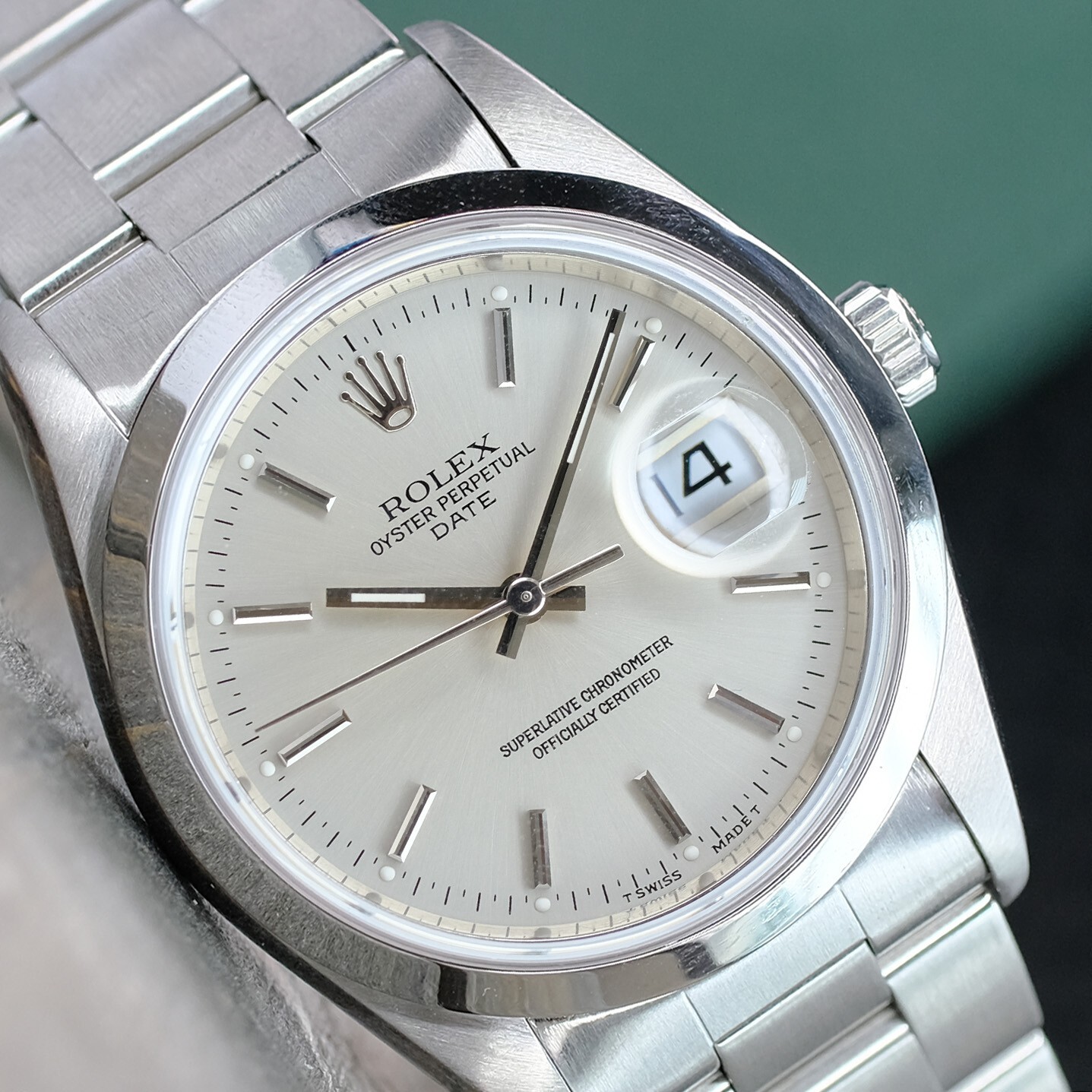 時計 Rolex 15200 32mm Rolex Oyster Perpetual Date 15200 Unisex Watch 34mm Silver