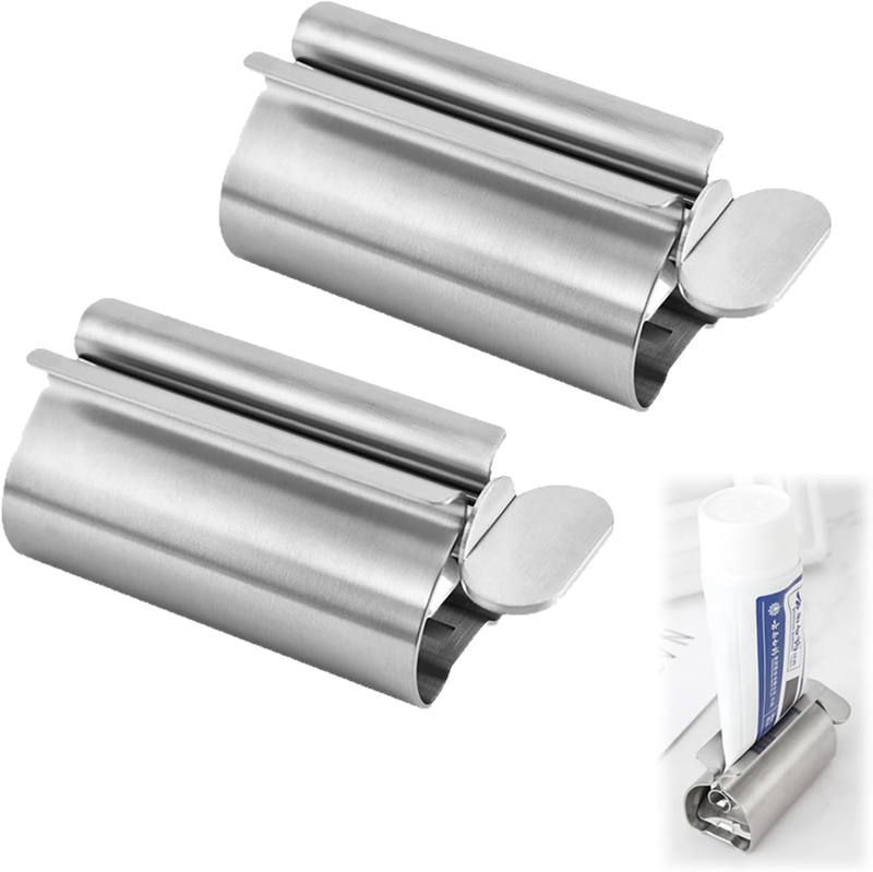 Toothpaste Squeezer Set, 2 Pack Stainless Steel Tube Wringer, Durable Metal Sque