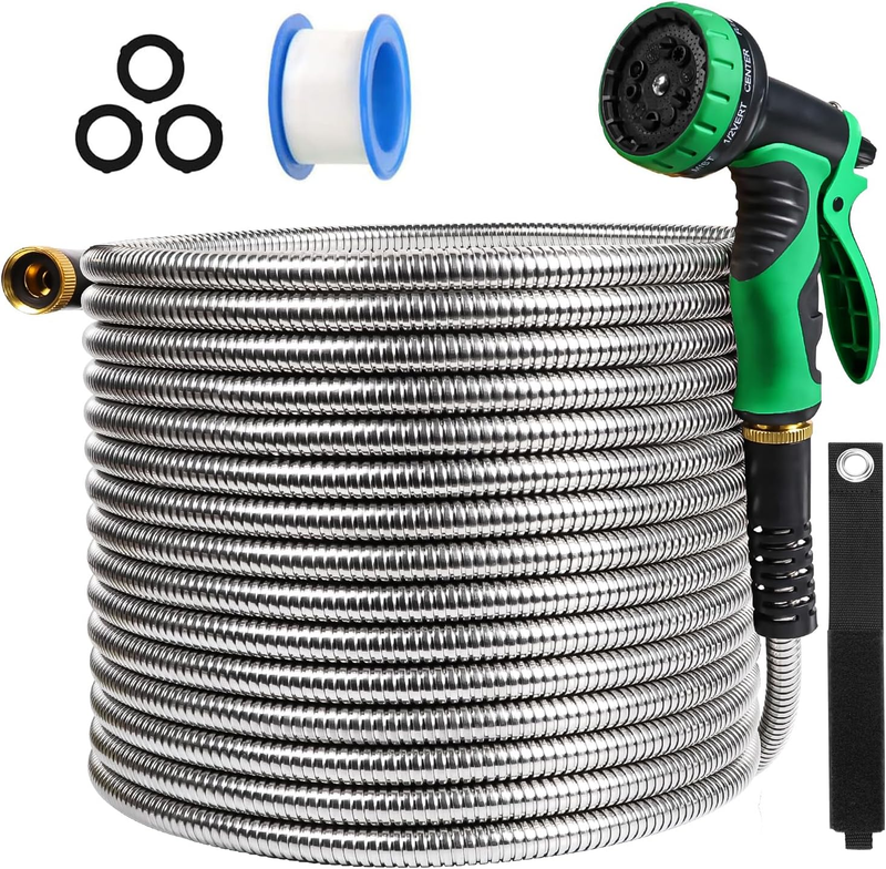 ,  Stainless Steel Water Hose Heavy Duty Non Kink Metal Outdoor Hose