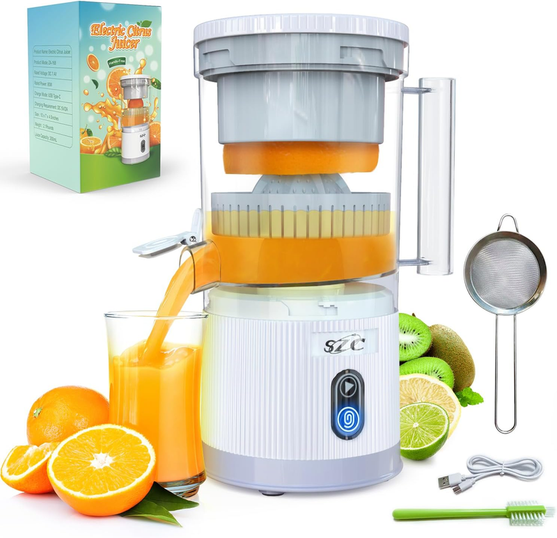 Electric Citrus Juicer Machines - Rechargeable Portable Orange Juice Squeezer fo