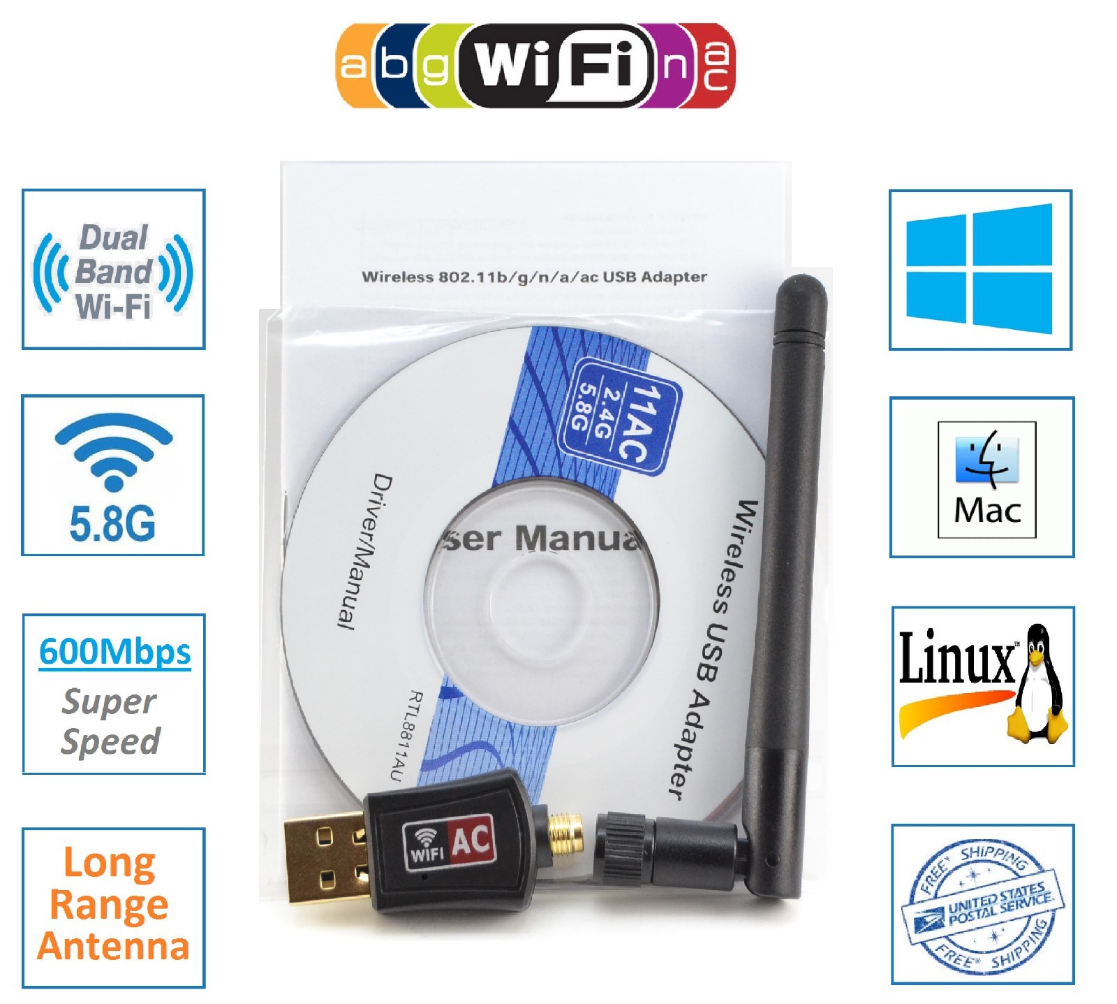 Dual Band USB Adapter 600. USB Wi-Fi адаптер 5 ГГЦ / 2.4 ГГЦ чип Realtek 8811cu 802.11AC. Драйвера на WIFI адаптер Dual Band USB Adapter 600. Realtek ac600 Dual Band Wireless. Драйвера для адаптера realtek