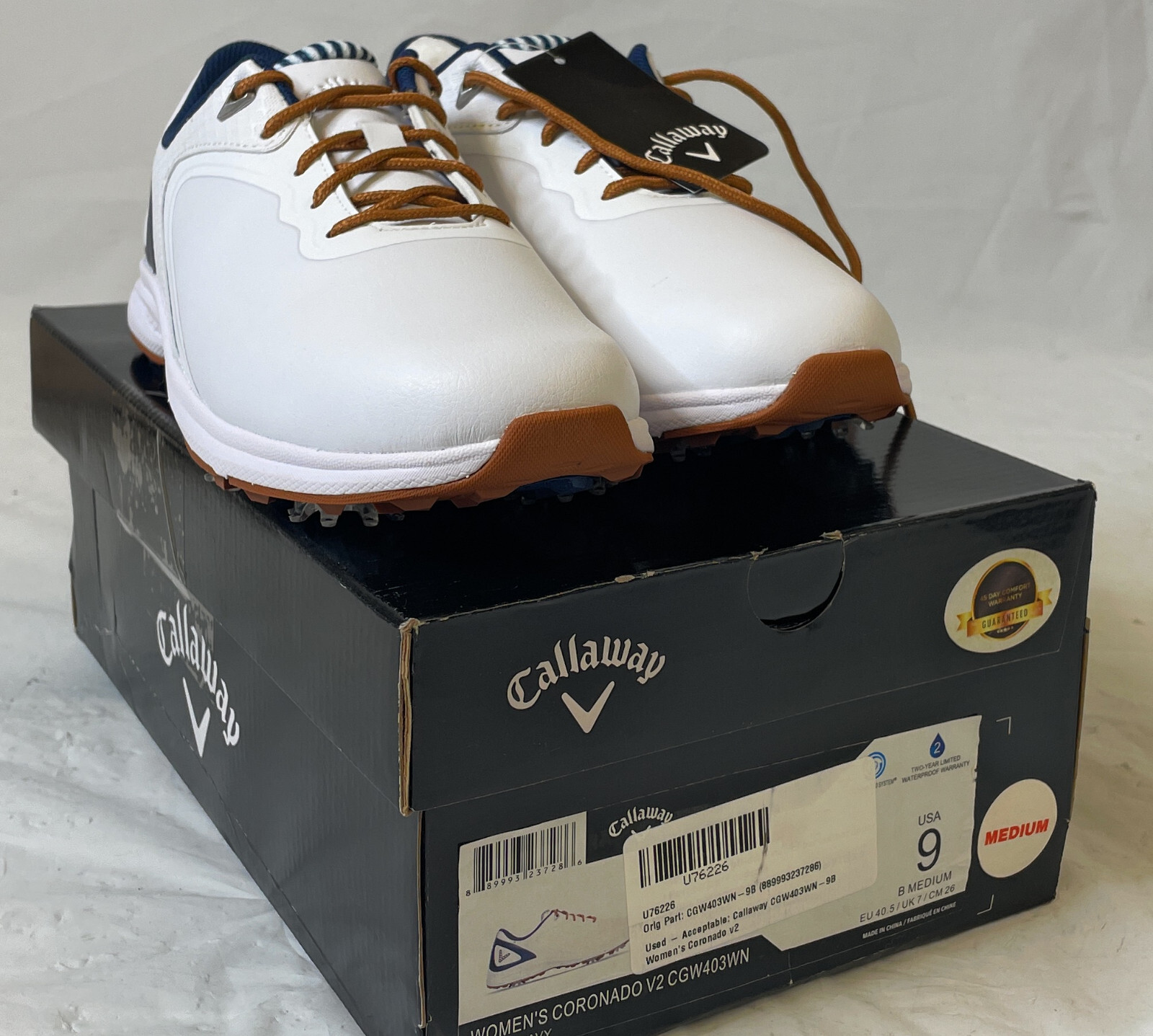 Callaway Coronado V2 Waterproof Golf Sneaker Shoes, White