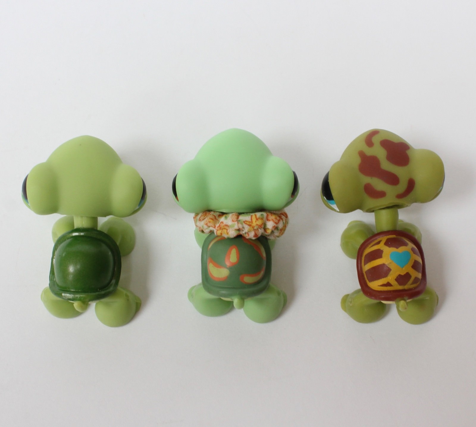 Authentic Littlest Pet Shop Lot of 9 Unique Green Turtles LPS