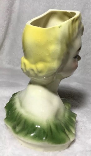 Vintage Unmarked Head Vase 4 7/8” Tall