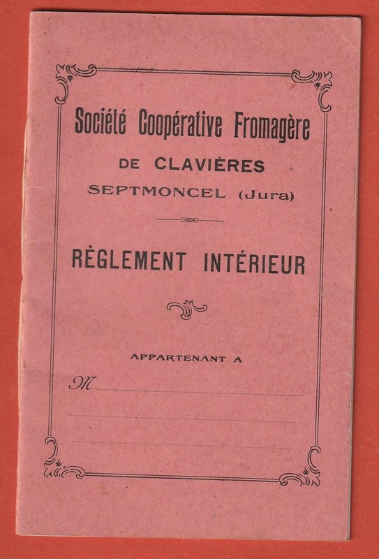 Livret Publicitaire - Ste Cooperative Fromagere De Clavieres - Septmoncel ( 39 )