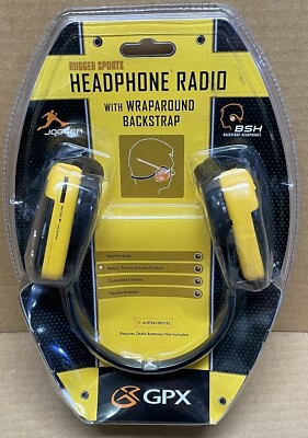 Vtg GPX Rugged Sports Headphone AM/FM Jogger Radio Retro AHP3610RSYEL NEW  