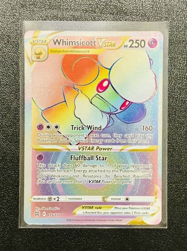 Pokémon WHIMSICOTT VSTAR 175/172 Rainbow Rare Brilliant