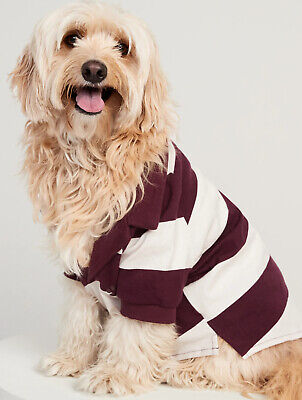 Old Navy Collared Striped Jersey-Knit Polo Shirt for Pets Dogs Size Medium