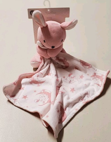 René Rofé Baby Lovey Bunny Plush Pink Velour 13" Security Blanket NWT bon bébé