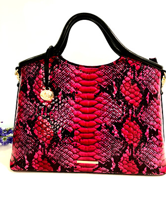 NWT Brahmin Elaine Potion Ziggy Snake Embossed Patent Leather Satchel