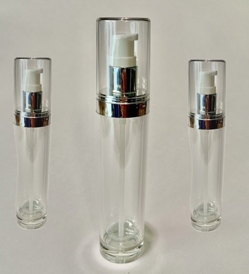 3 Pcs 5 oz Empty Pump Bottle Liquid Storage Dispenser DIY, Silver Clear