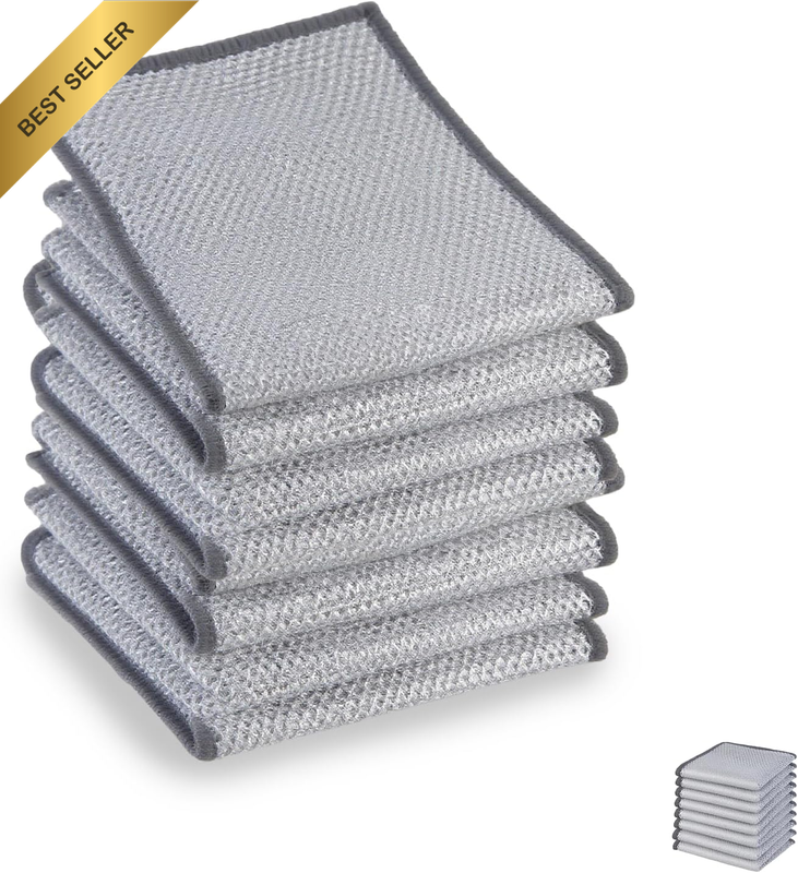 10 Pcs Multipurpose Wire Cleaning Cloth, Silver Dish Cloth for Kitchen Use, Non-