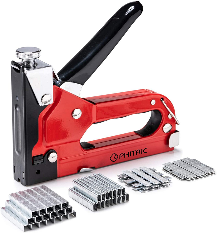 Upholstery Staple Gun Heavy Duty 4 in 1 Stapler Gun for Wood with 6000 Staples