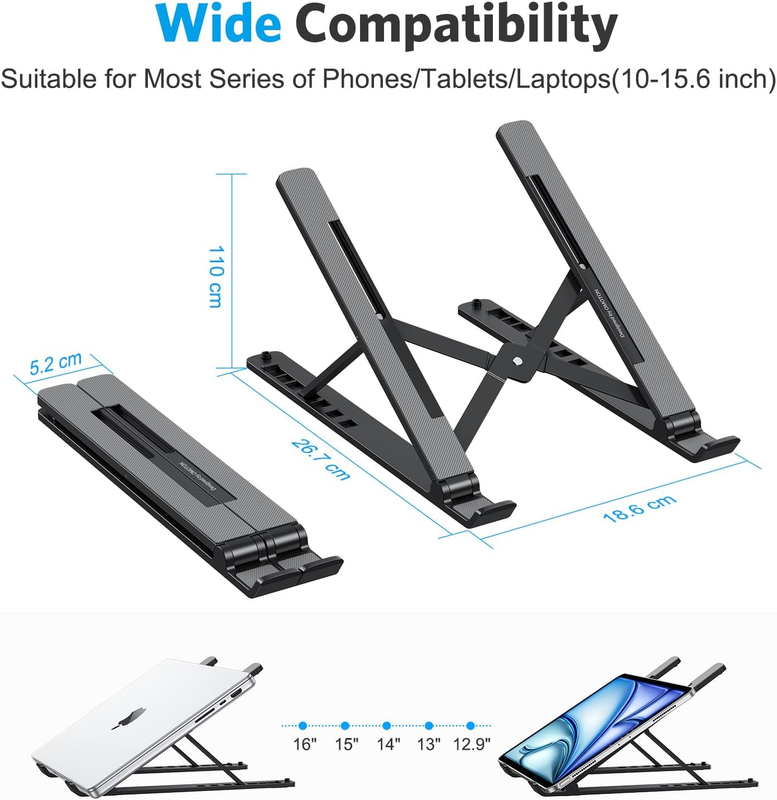 Laptop Stand,  Laptop Stand for Desk Ergonomic 7-Levels Angles Adjustable Comput