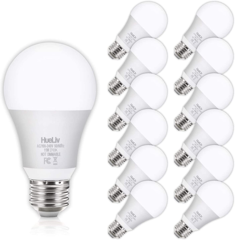 12Pack A19 LED Light Bulbs, 100 Watt Equivalent LED Bulbs, 2