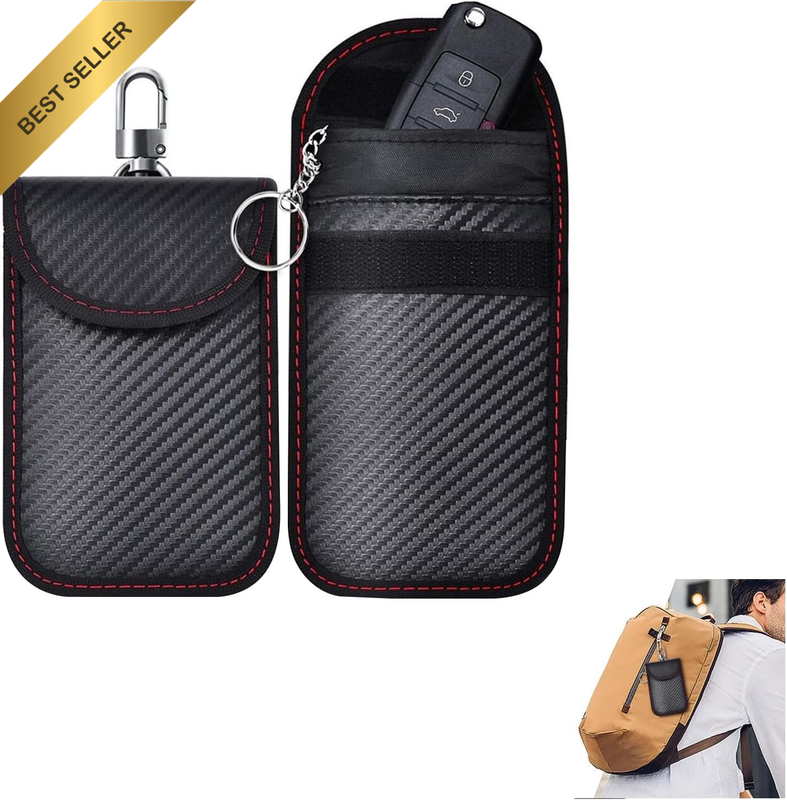 2 Pack Faraday Pouch for Car Keys, Anti-Theft Faraday Bag RFID Key Fob Protector