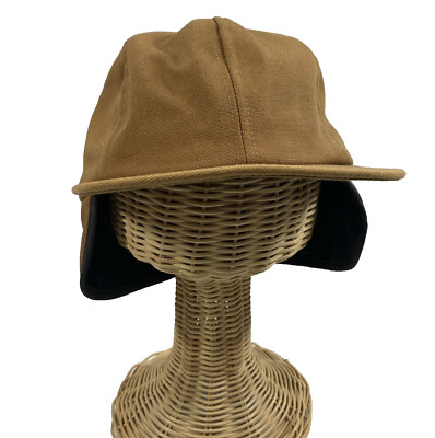 Vintage Thinsulate XL Duck Canvas Cap with Earflaps Brown 40 Gram Made in USA