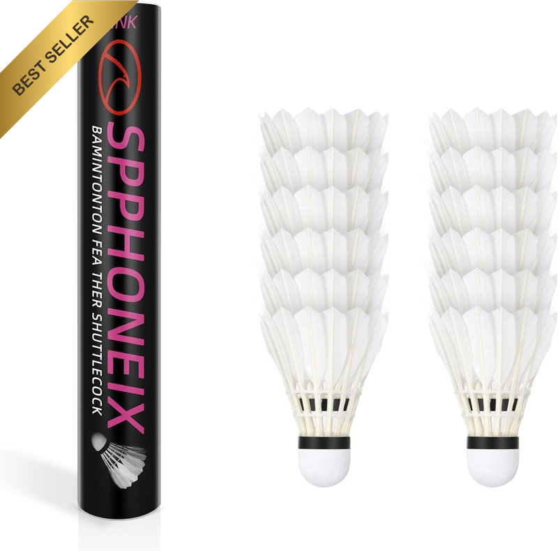 12PCS Goose Feather Badminton Shuttlecocks High Stability Durable Birdies 78