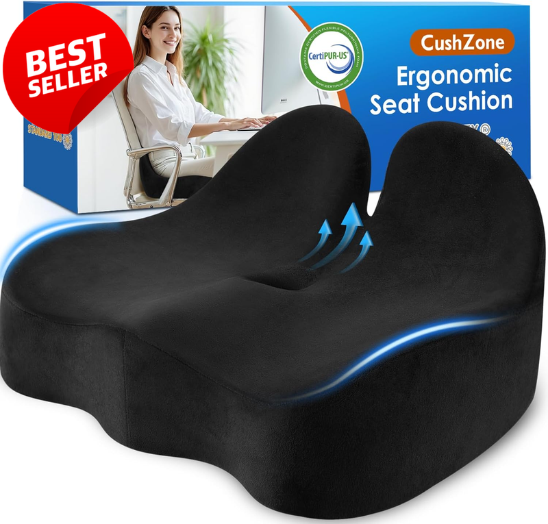 Memory Foam Seat Cushion Ergonomic Sciatica Tailbone Pain Relief XL - US