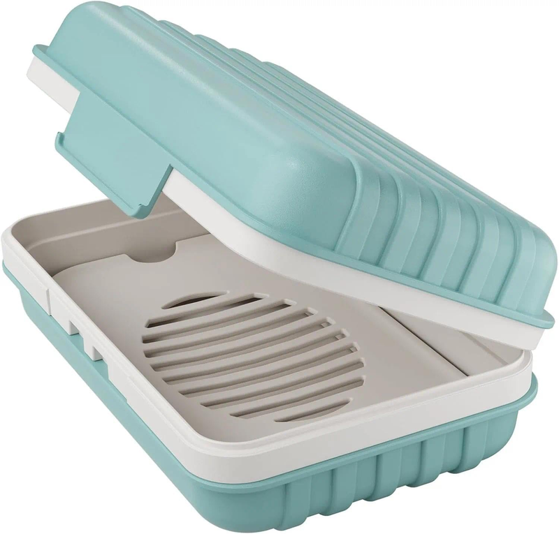 Portable Travel Soap Container with Drain Tray, Leak-Proof and Breathable Soap C