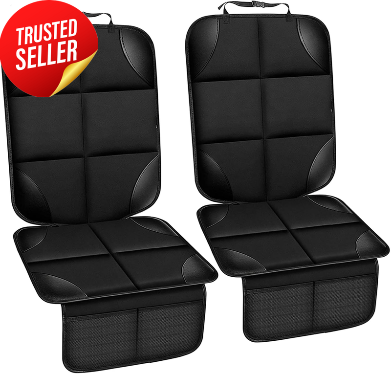 Car Seat Protector 2 Pack Large Thick Padding Non Slip Mesh Pockets SUV Ute