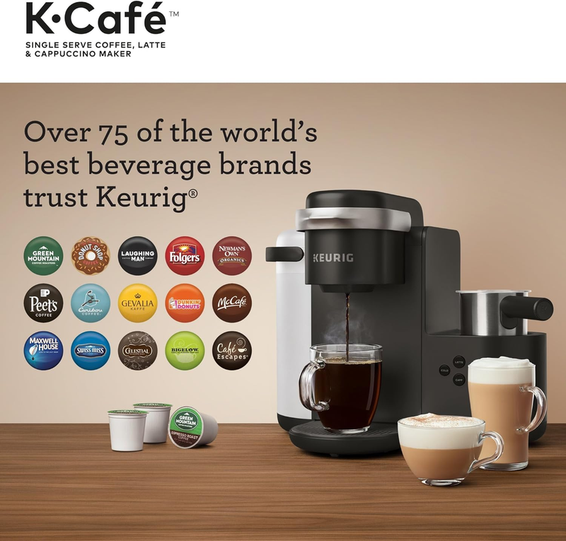 Keurig K-Cafe Single Serve K-Cup Coffee, Latte and Cappuccino Maker, Dark Charco