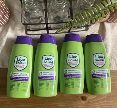 4 Pack LICE SHIELD Shampoo & Conditioner 2 in 1 Repels Super Lice 6.7oz ea