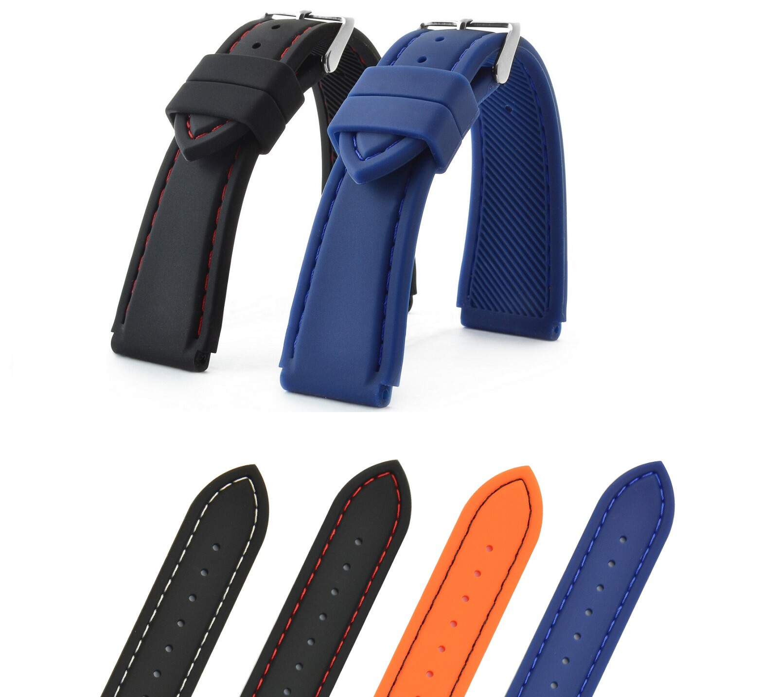 NOTCHED CORNERS RUBBER SILICONE WATCH STRAP WATERPROOF NOTCHED CORNERS RUBBER SILICONE WATCH STRAP WATERPROOF