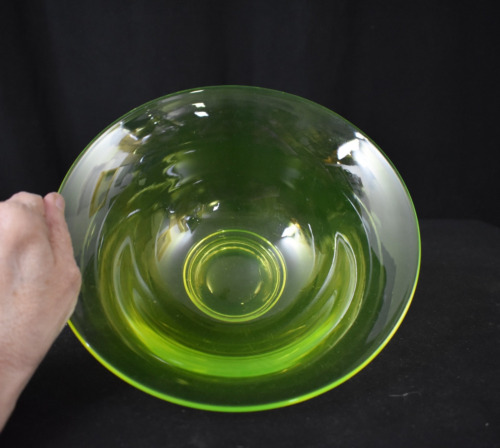 Vintage Vaseline Glass Bowl