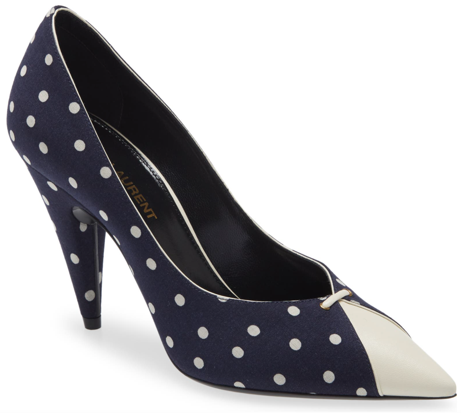 Saint Laurent Lola Monogram Denim Pumps in Blue