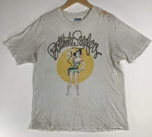 ★★Columbia★★ CU 80S VINTAGE CRACK LOGO SS TSHIRTS Oatmea Vtg 80s 98.1 WKQQ FM Kentucky Rock Station Faded Shirt M