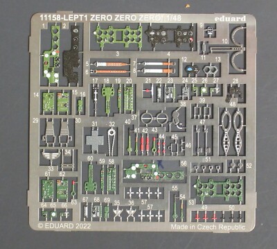 Eduard 1/48th Scale A6m2 Zero Type 21 - PE Parts from Kit No. 11158