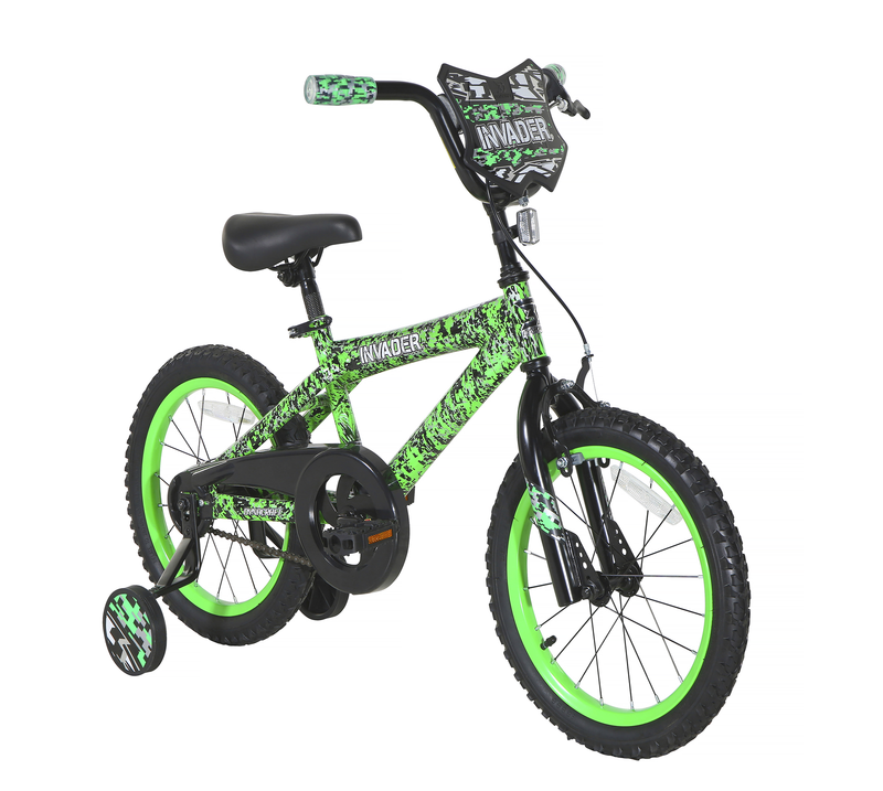 16 In. Invader Boy'S Bike with Dipped Paint Effect, Green and Black