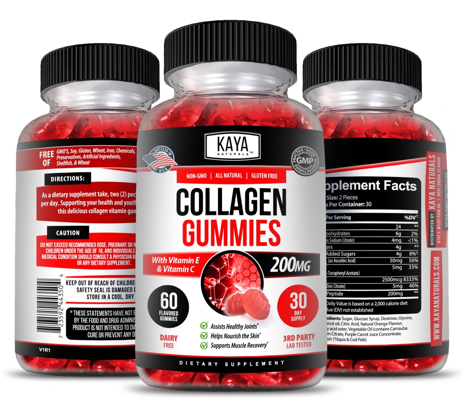 Collagen Vitamin Gummies for Hair Skin & Nails, #1 Premium Collagen Supplement